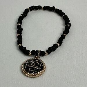 Chanel Black and Gold Beaded Bracelet